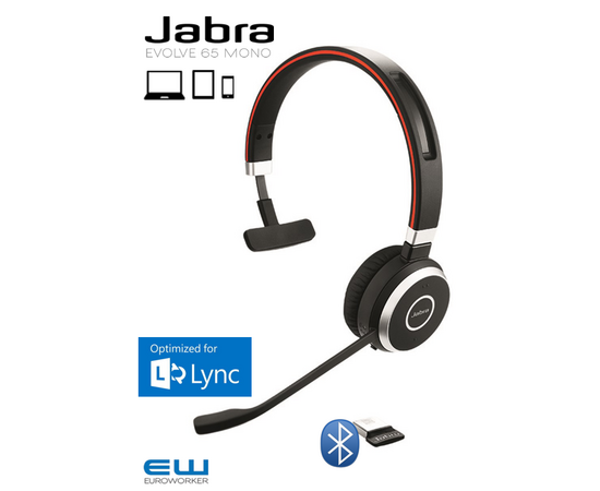 Jabra Evolve 65 MONO Bluetooth Headset med Bluetoth Dongle