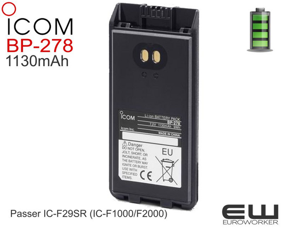 Icom BP-278 til IC-F29SR (1130 mAh) - 91278